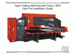 Amada Type II Vipros 368 King Fanuc 18PC Pre Installation Guide PDF Free Download