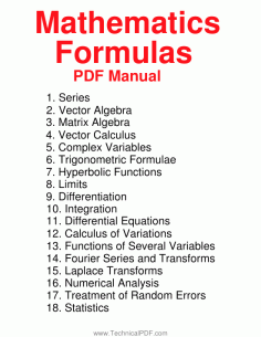 Mathematical Formula Handbook PDF Free Download
