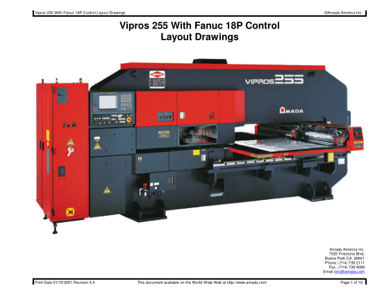 Amada Vipros 255 With Fanuc 18P Layout Drawings PDF Free Download