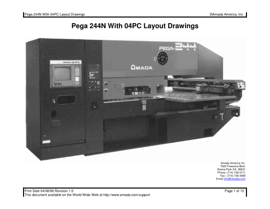 Pega 244N With 04PC Layout Drawings PDF Free Download