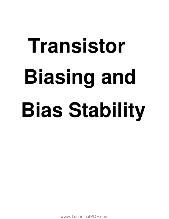 Transistor Biasing and Bias Stability PDF Free Download