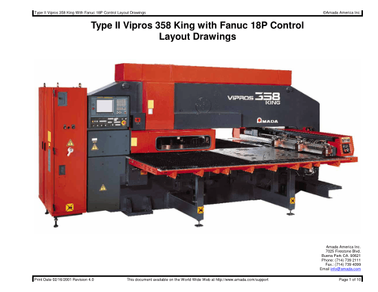 Type II Vipros 358 King with Fanuc 18P Control Layout Drawings PDF Free Download